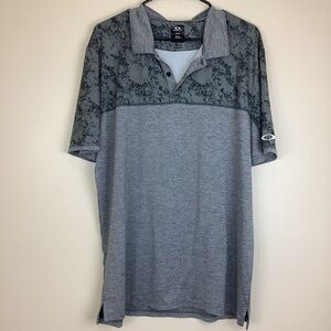 Oakley Performance Polo Men’s XL Gray Regular Fit Short Sleeve Camo Accents